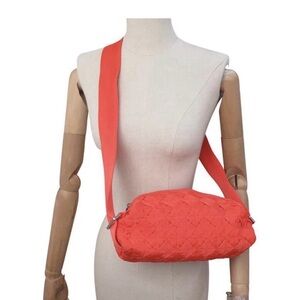 Bottega Veneta webbing cassette nylon orange Crossbody Bag